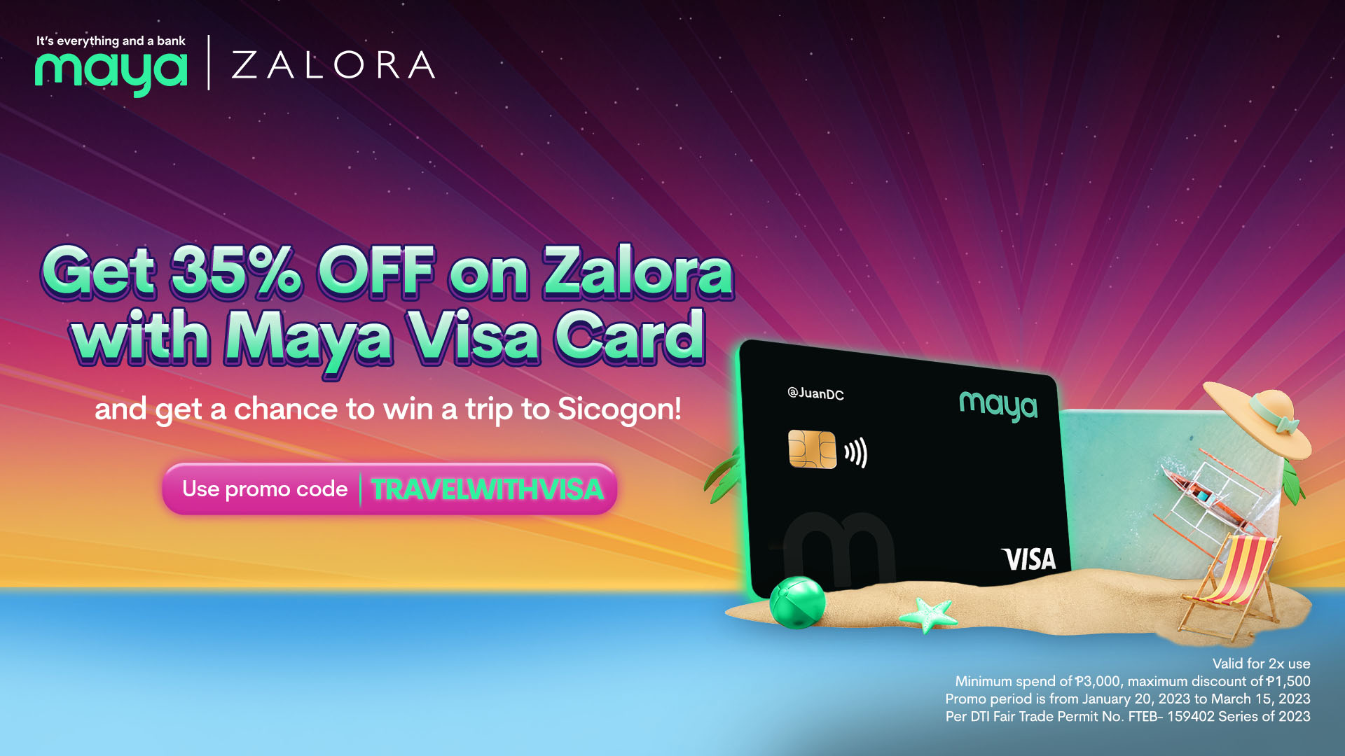 Get 35 OFF on Zalora and a chance to win a Sicogon Trip with Visa!